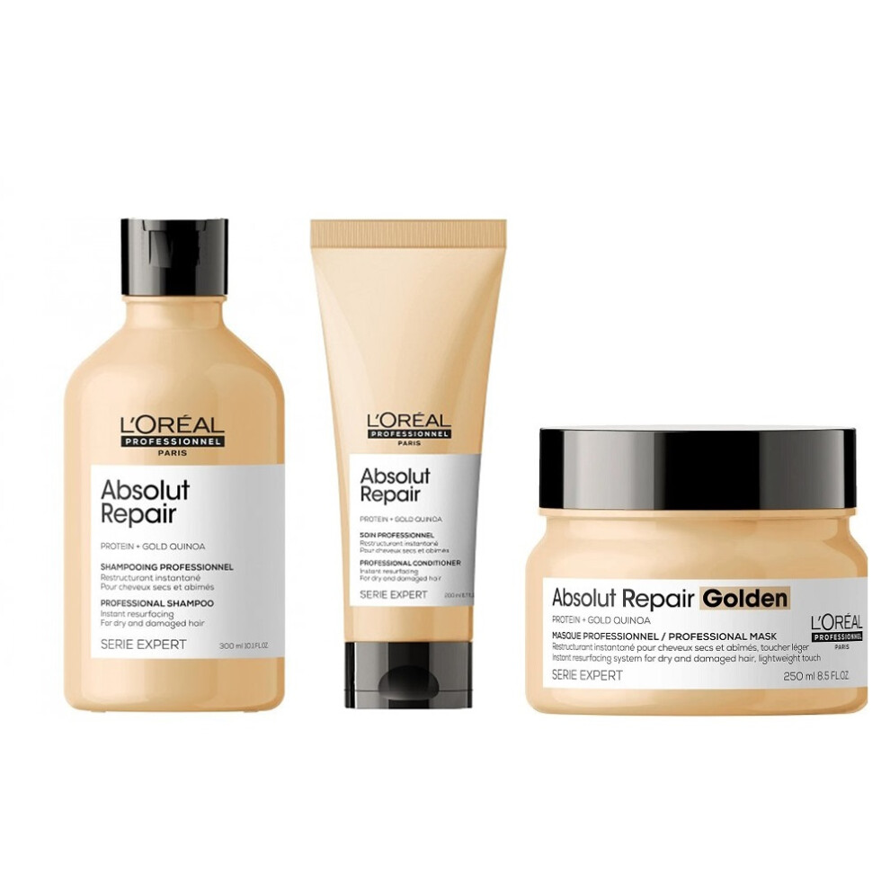 L'Oreal Serie Expert Absolut Repair - Shampoo 300ml - Conditioner 200ml - Golden Mask 250ml