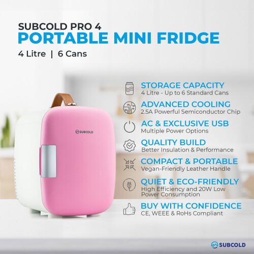 Subcold (Pink) Subcold Pro 4L Mini Fridge 2
