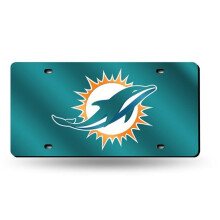 Miami Dolphins Laser Cut Teal License Plate