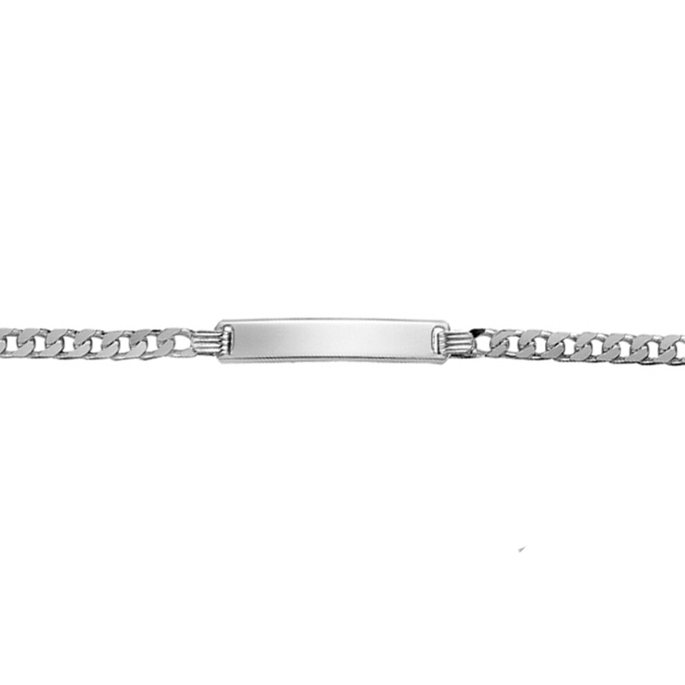 Jewelco London Ladies Sterling Silver Curb ID Identity ID Identity Bracelet 6mm 7.5 inch - ID15