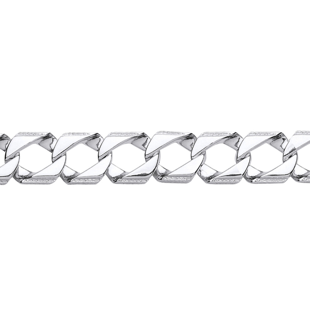 Jewelco London Mens Sterling Silver Lizard Skin Curb Cast Bracelet 16mm 8 inch - GVB402