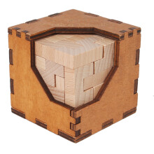 (Model 1) 2024 New 3D Wooden Brain Teasers Logic Box Puzzle Game for Adults