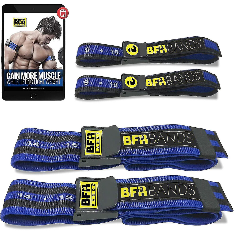 (Pro Bundle 4pk) Xiersen Occlusion Training Bands, Blood Flow Restriction Bands For Arms, Legs Or Glutes, Help Gain Muscle Without Lifting Heavy Weigh