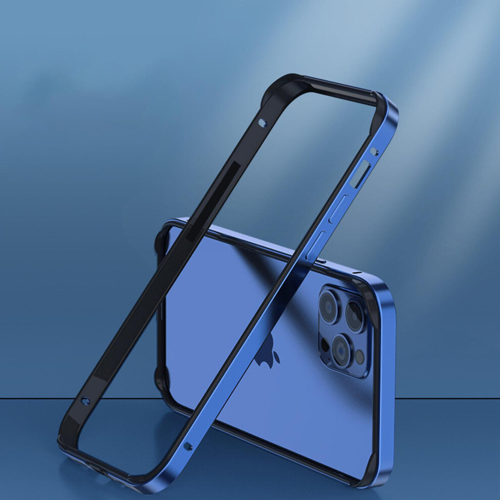 (Blue) Aluminum Metal Bumper Frame Hard Case For Iphone 15, Slim Armor Cover With Soft Tpu Inner, Raised Edge Protection Blue 9372166144166