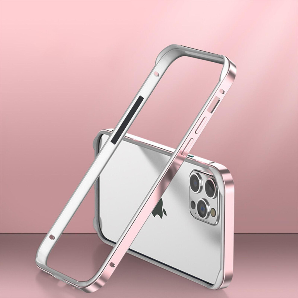 (Pink) Aluminum Metal Bumper Frame Hard Case For Iphone 15, Slim Armor Cover With Soft Tpu Inner, Raised Edge Protection Pink 9372166144173