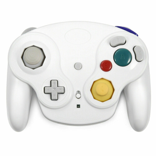 (White) Wireless Gamepad Controller with 2.4G Adapter, Gamepads Joystick for NGC GameCube Video Game Console