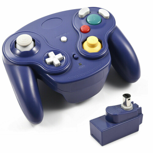 (Purple) Wireless Gamepad Controller with 2.4G Adapter, Gamepads Joystick for NGC GameCube Video Game Console