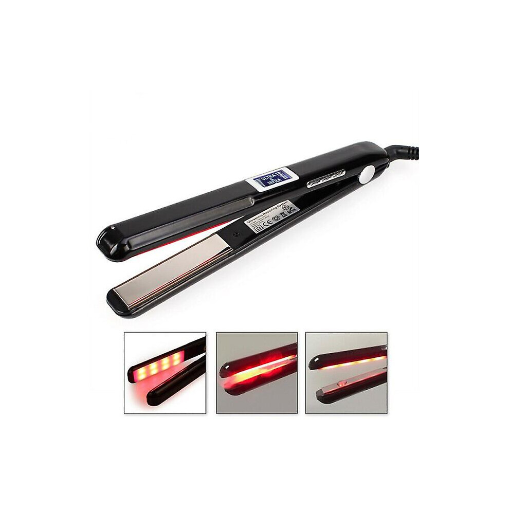 Black (Black) Portable Lcd Ultrasonic Infrared Hair Care Cold Iron Keratin Recover Hair Damaged Hair Treatment Tool Repair Professional