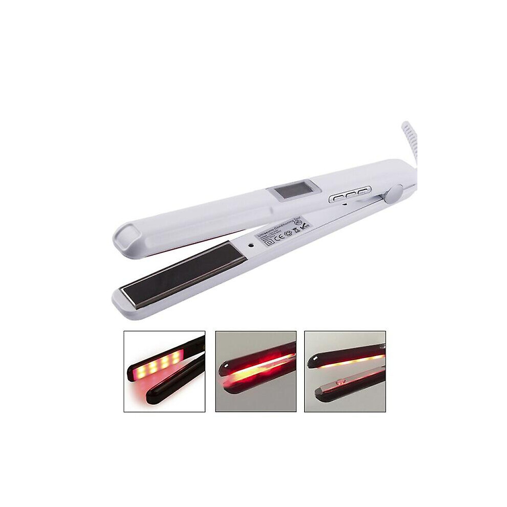 White (White) Portable Lcd Ultrasonic Infrared Hair Care Cold Iron Keratin Recover Hair Damaged Hair Treatment Tool Repair Professional
