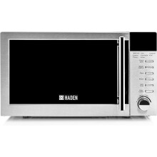 Digital Stainless Steel Microwave - 800W, Compact Microwave, 5 Power Levels, Automatic Defrost and Child Lock, Easy Clean Interior