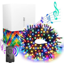 EAMBRITE 20m 200-LED Multicolour Fairy Lights with Music Sync, Motion Sensor & Memory - Mains Powered UK Plug