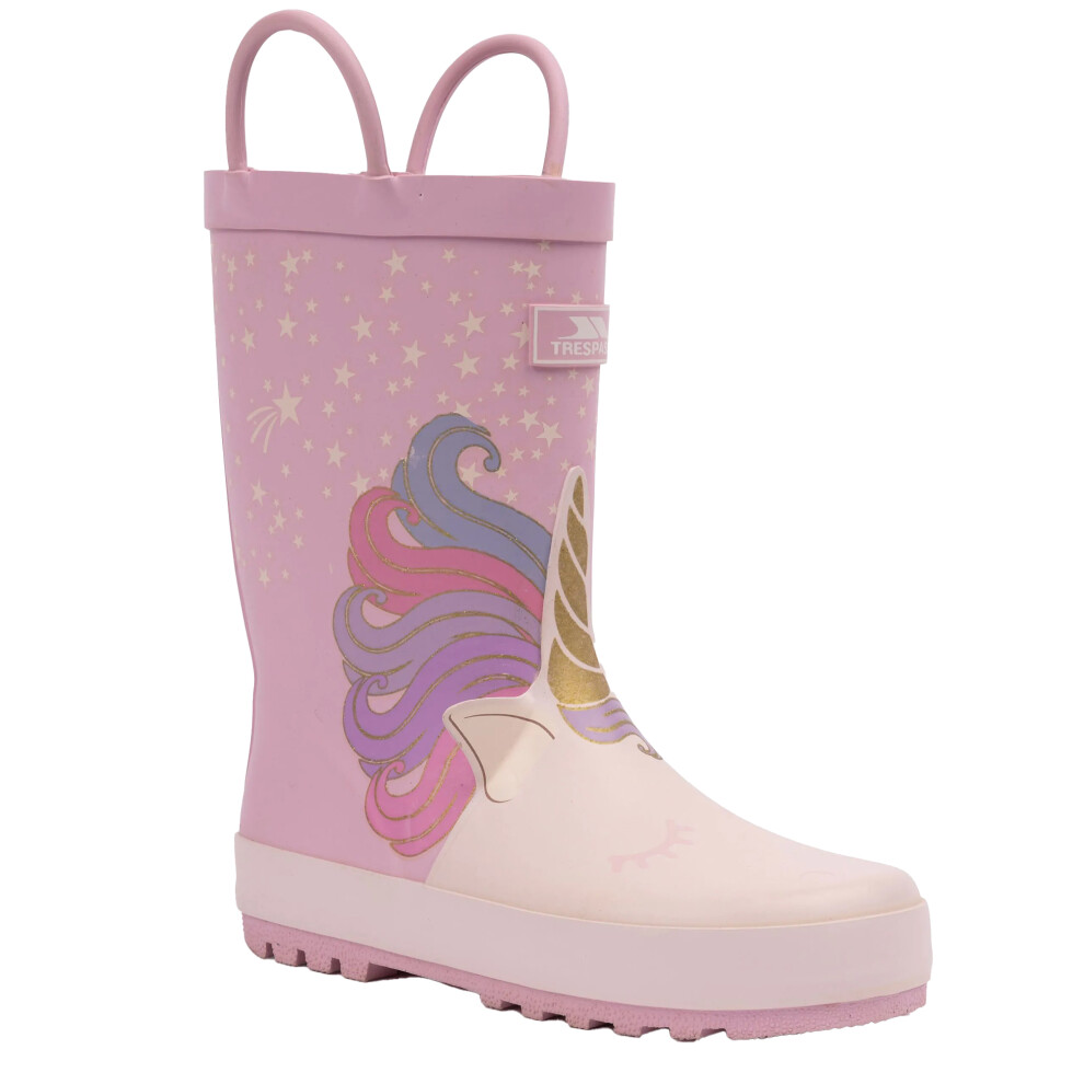 (6.5 UK Child, Purple/Beige) Trespass Childrens/Kids Character Unicorn Wellington Boots