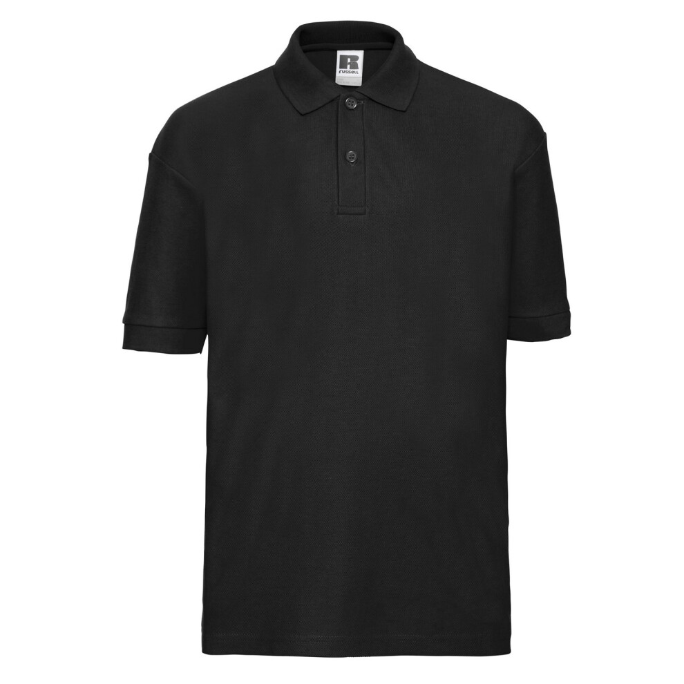 (12 Years, Black) Russell Childrens/Kids Classic Polycotton Polo Shirt