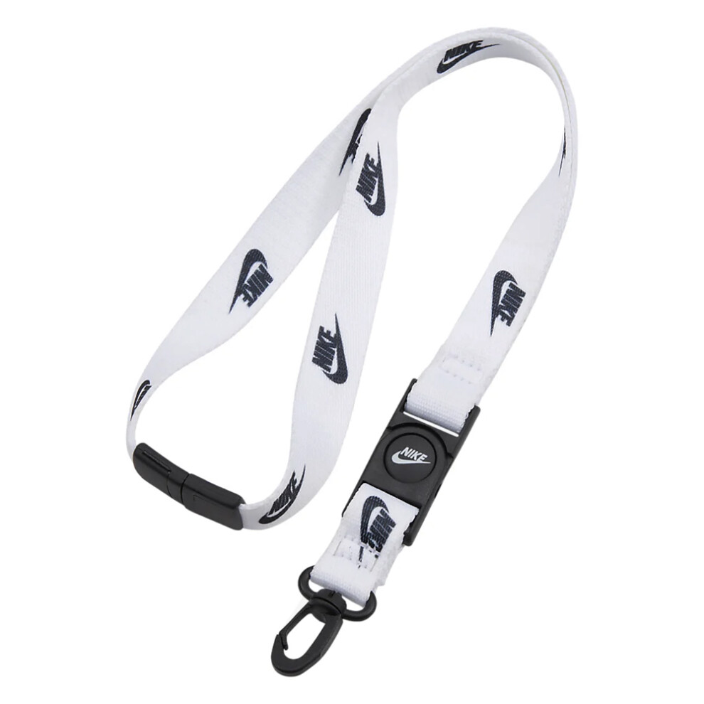 (One Size, White/Black) Nike Club Standard Lanyard