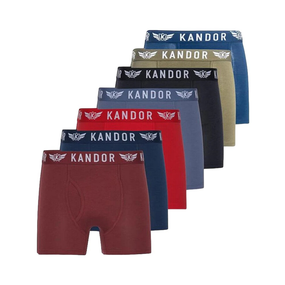 (XL, Multicoloured) Kandor Mens Quinfly Bamboo Boxer Shorts (Pack of 7)