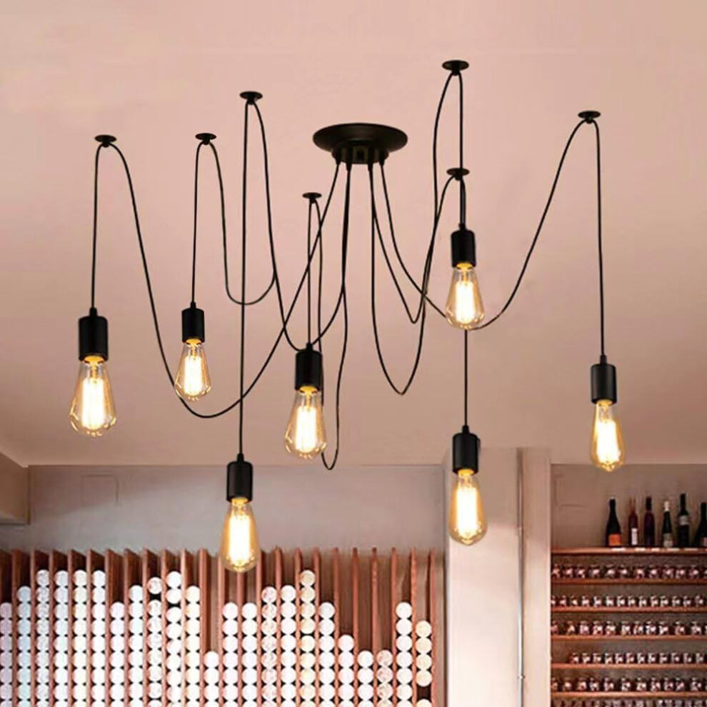 (7 lights) Spider Light Chandelier Ceiling Pendant Light, E27 Vintage Ceiling Light Industrial Lighting Fixture, 3/5/7/8/10 Head Pendant Light