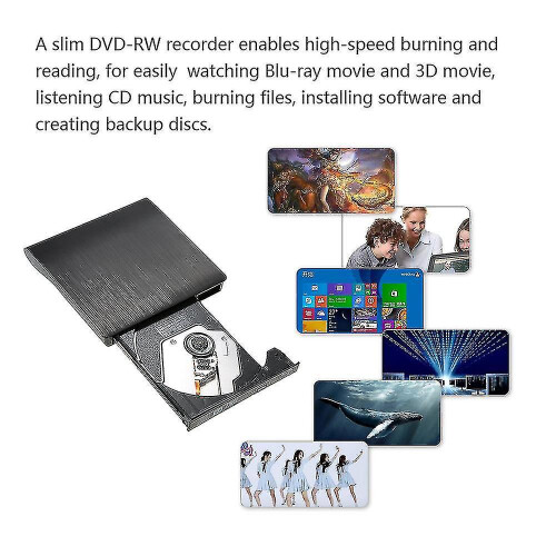 External Usb 3.0 Slim Dvd Rw Cd Writer Drive Reader Burner Player For Laptop Pc 1