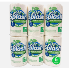 (6 Rolls) Strong Jumbo Kitchen Roll Splash 3ply Eco Friendly