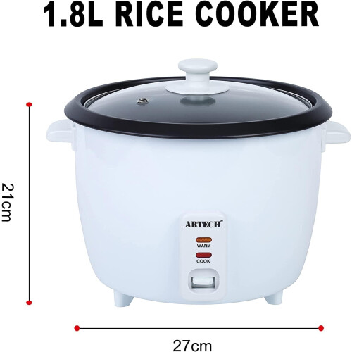 1.8L Rice Cooker /Removable Bowl / Keep Warm Functionality /Cup & Spatula / Cook 2