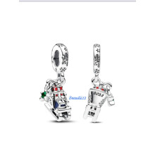 (Christmas Sleigh dangle charm sterling silver fits pandora bracelet ) sterling silver charm for pandora bracelet 925