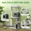 PawHut PawHut Cat Tree Tower Scratching Post Bed House, 132cm, Light Grey 3