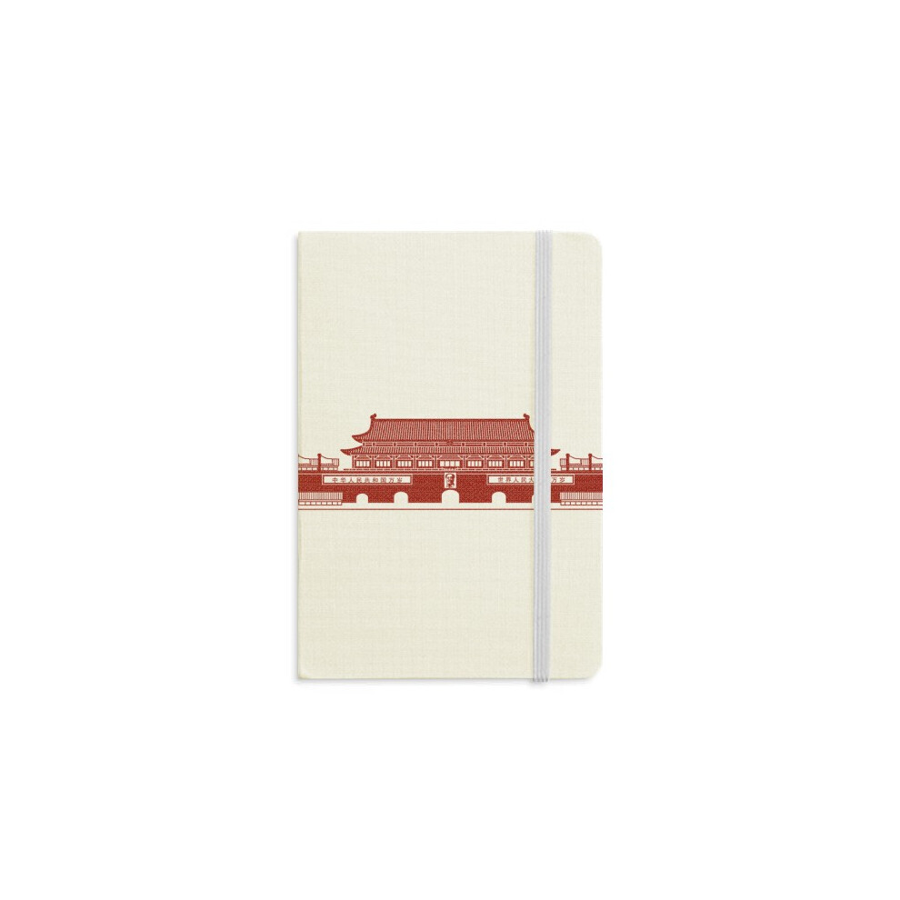 Tiananmen Chairman Mao Red Chinese Notebook Official Fabric Hard Cover Classic Journal Diary-image-OPC-PFJTZXT-NEW