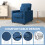 Homcom HOMCOM Pull Out Chair Bed, Sleeper Chair with Pillow, Side Pockets, Blue 2