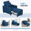 Homcom HOMCOM Pull Out Chair Bed, Sleeper Chair with Pillow, Side Pockets, Blue 3