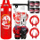 (Red Set) Heavy Filled Boxing Punch Bag Set Punching Bag 3ft 1
