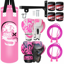 (Pink Set) Heavy Filled Boxing Punch Bag Set Punching Bag 3ft