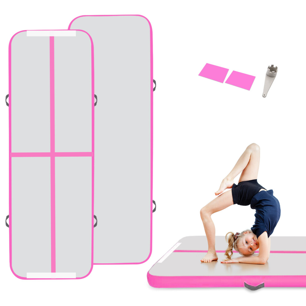 (Pink, 300 x 100 x 10cm) 3M / 4M Inflatable Gymnastics Mat Tumbling Mat