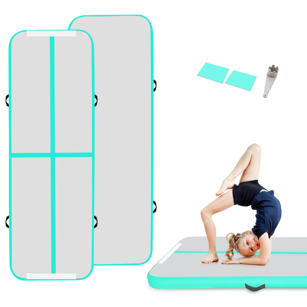 (Green, 300 x 100 x 10cm) 3M / 4M Inflatable Gymnastics Mat Tumbling Mat