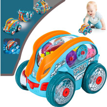 Speedlite Dynamic Gear-Powered Car with LED Lights, Lite Toy Car with Lights and Music,Stunts Somersaults Car