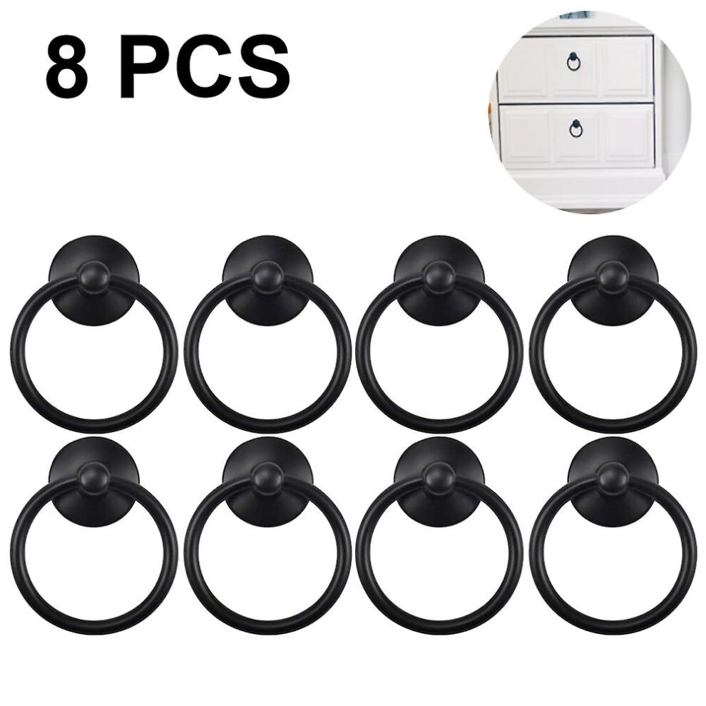 8Pcs Vintage Cabinet Ring Knobs Round Antique Drawer Pulls Handle For 9372166208745