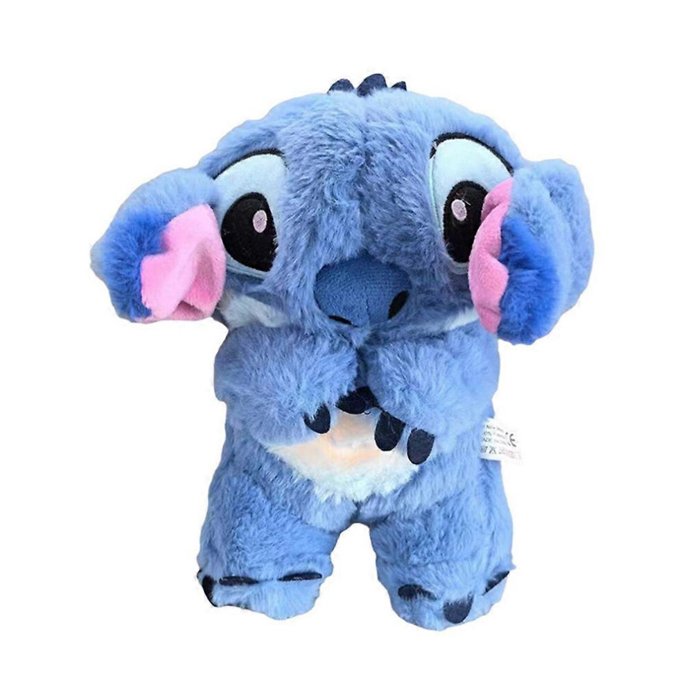 (blue) Lilo & Stitch Breathing Musical Soothing Doll Baby Kids Sleep Toys Anxiety Relief Plush Toy