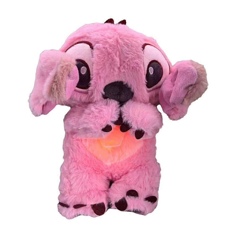 (pink) Lilo & Stitch Breathing Musical Soothing Doll Baby Kids Sleep Toys Anxiety Relief Plush Toy