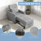 Homcom HOMCOM Pull Out Chair Bed, Sleeper Chair with Pillow, Side Pockets, Light Grey 5