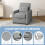 Homcom HOMCOM Pull Out Chair Bed, Sleeper Chair with Pillow, Side Pockets, Light Grey 3