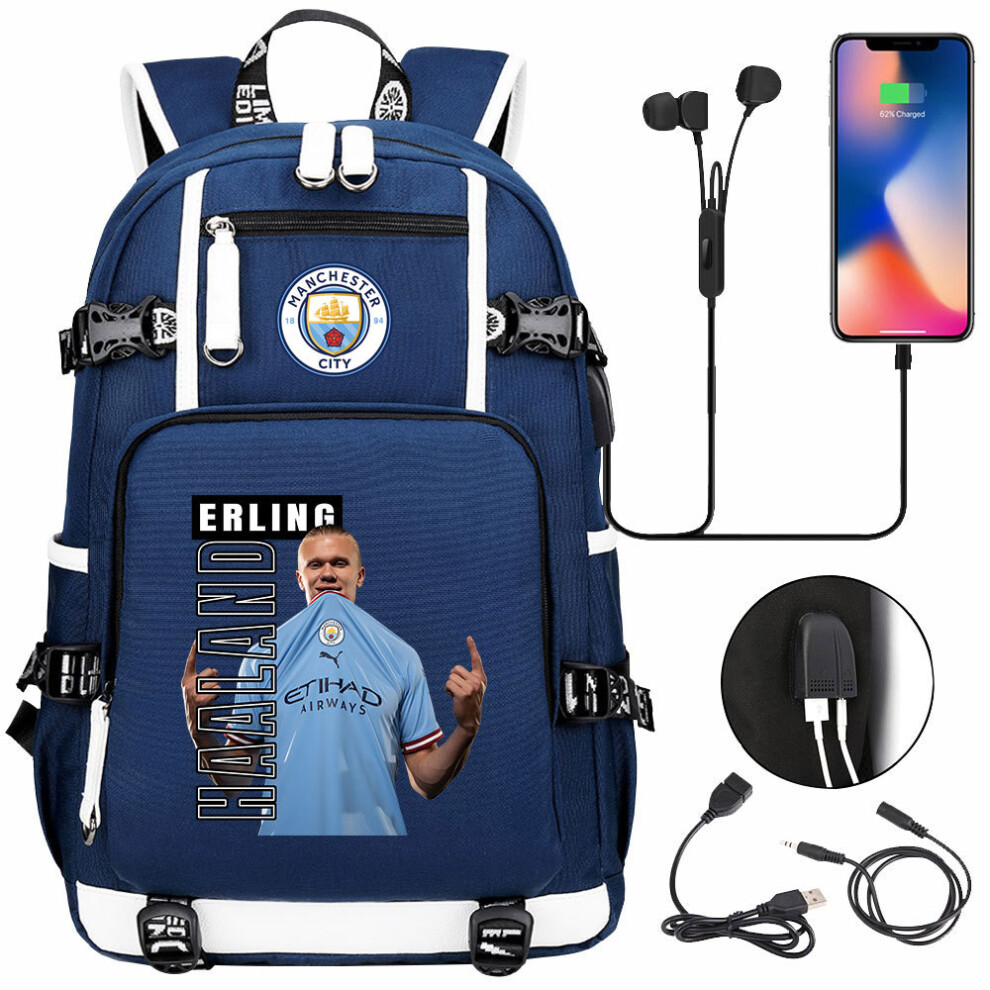 (Style 2) Football fan gift Haaland print student school bag travel backpack