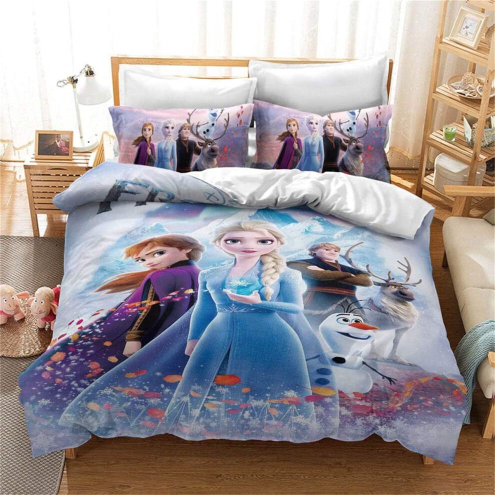 (Style 1, Single135x200cm) Frozen 21d Bedding Set Quilt Duvet Cover Single Double King