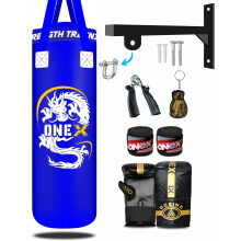 (Blue Set) Punch Bag Set Junior Boxing Training 3ft Unfilled