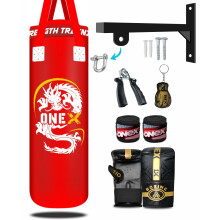 (Red Set) Punch Bag Set Junior Boxing Training 3ft Unfilled