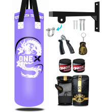 (Purple Set) Punch Bag Set Junior Boxing Training 3ft Unfilled