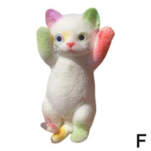 (F) 20CM*10CM Big Size Chubby Cat Toys,Cat Squishies Squeeze Toys,Soft Cat Squishies Stress Balls with Flocking Surface