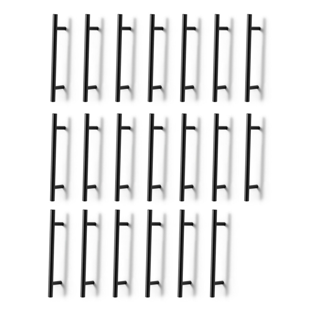(20 pack Black 128mm (Hole Centres)) Cabinet Door Handle Cupboard Furniture Handles