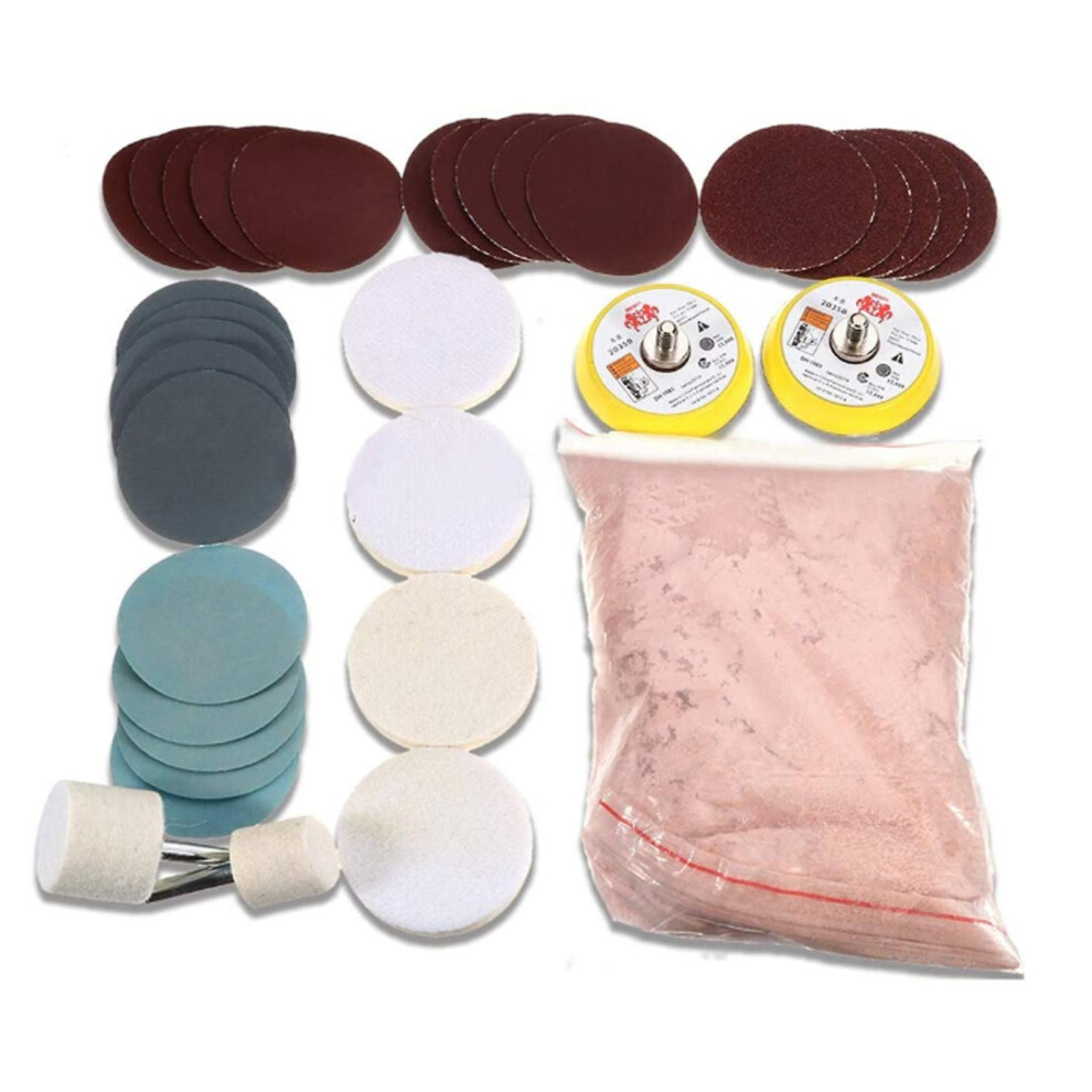 34Pc Glass Polishing Kit For Scratch Removal, Automotive Glass Polish With 8Oz Cerium Oxide 9372166224028