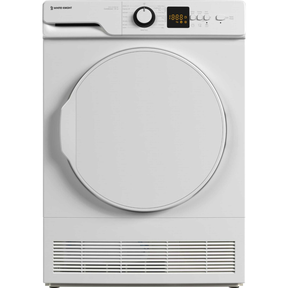 White Knight AT9CW 9kg Condenser Tumble Dryer - White