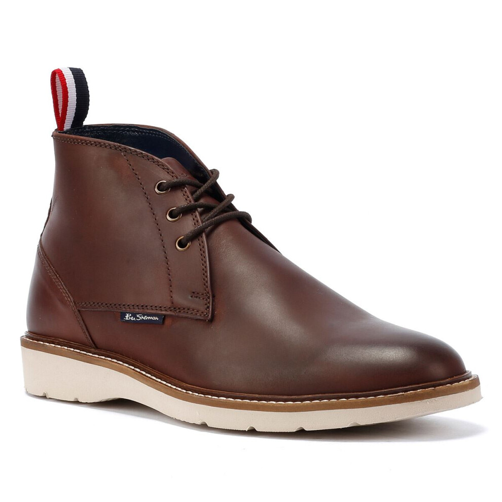 (Red, 8 (Adults')) Ben Sherman Hampton Leather Men's Burgundy Boots