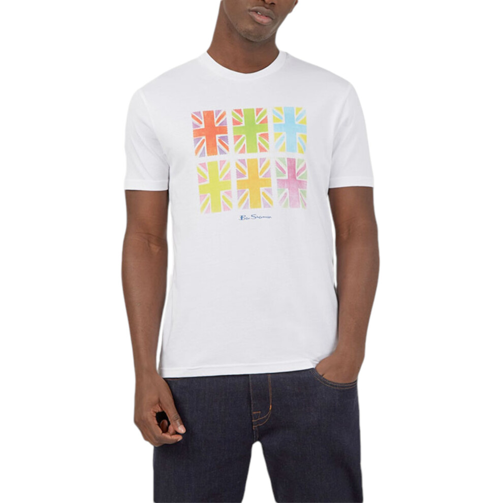(White, XS) BEN SHERMAN 7131 Mens T Shirts Casual Summer Tee
