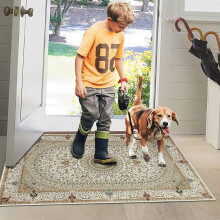 (60 cm x 110 cm (2ft x 3ft 7")_ Large Door Mat/Bath Mat, Willow Beige) Living Room Runner Rugs Traditional Carpet Mat